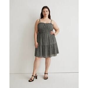Madewell Plus Sophia Cami Tiered Mini Dress Micro Daisy Size 20W Ditsy Floral